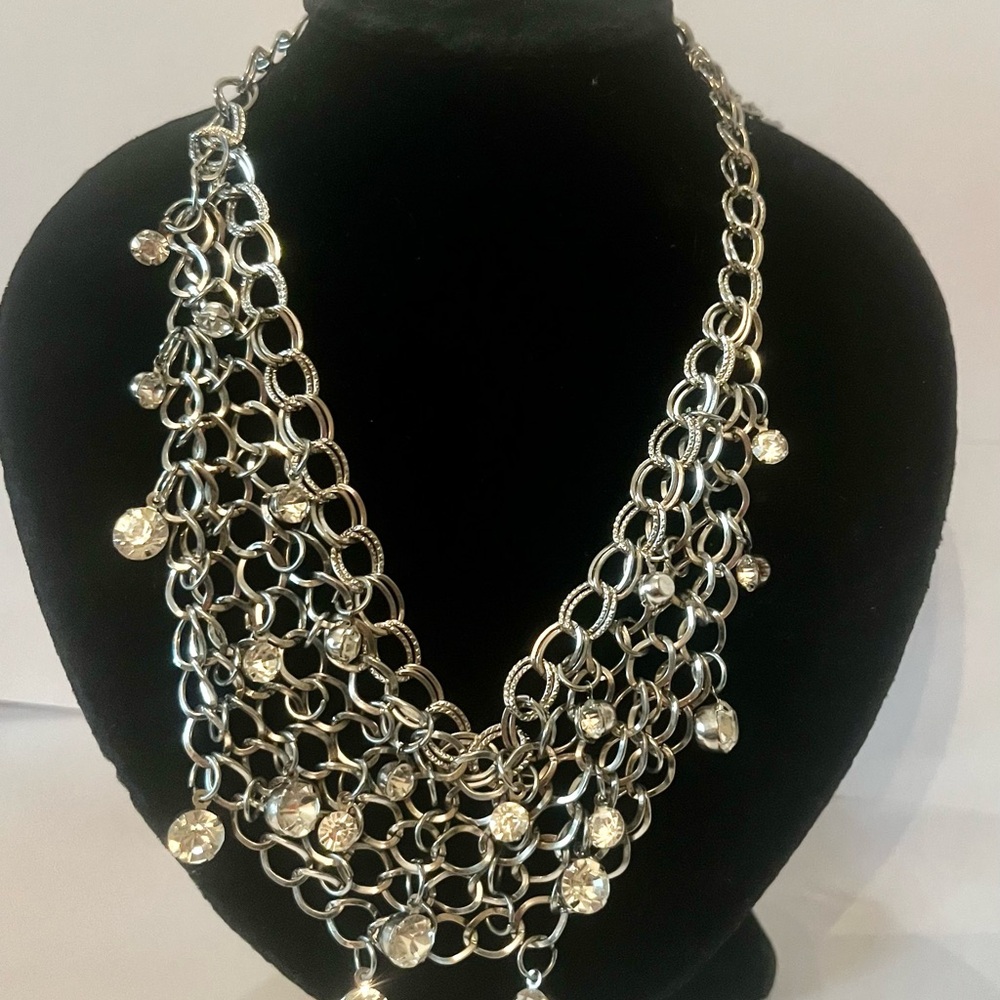 Dazzling Multi-Layer Statement Necklace 17” Length - image 1